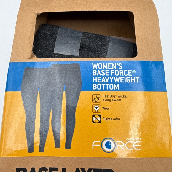 Carhartt Base Force Heavyweight Bottom Layer Women SML WBL134 Black Heather NIB‎ - Picture 2 of 6